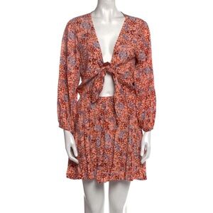 LSPACE L SPACE Stay Golden Floral Mini Dress Womens FALL Lily of the Valley M
